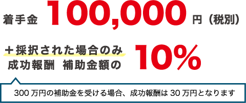 着手金100,000円（税別）